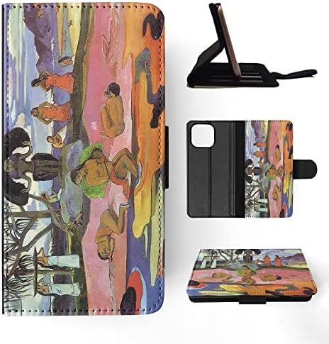 Paul Gauguin - Dia do God Art Art Paint Flip Wallet Case Caso Caro para Apple iPhone 12 Pro Max
