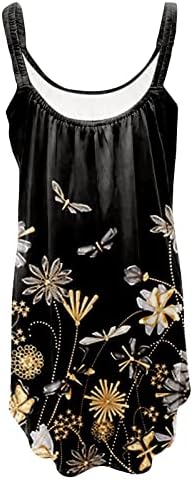 Ruziyoog Women Summer Summer Beach Dress Spaghetti tiras de estampa floral cubra o vestido de tanque casual boho casual de