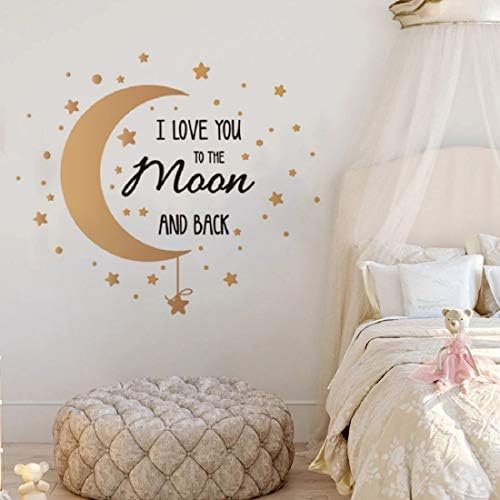 Eu te amo para a lua e as citações dos decalques de parede estrelas da lua