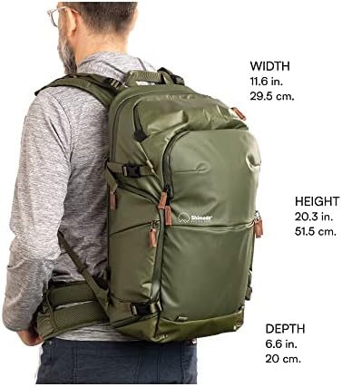 Shimoda Explore V2 30 Backpack da câmera resistente à água - se encaixa na DSLR, câmeras sem espelho, baterias e lentes - inserções de câmera modular da unidade central vendidas separadamente - verde do exército