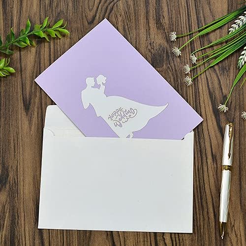 ETA 3D Wedding Pop -up Carts com dança de noiva e noivo, cartão de felicitações 3D para festa de casamento, cartão de noivado, cartão