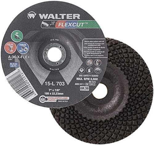 Walter 15L703 7x7/8 Rodas de rotação premium Flexcut Tipo 29, 36 Grit | PK