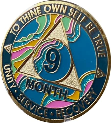 9 meses aa medalhão elegante mármore tahiti azul rosa e aqua glitter dourado chip sobriedade