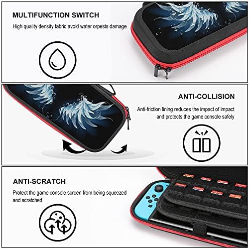 Blue Angel Wings Switch Caso Caso Proteção Tote Bag Hard Shell Travel Pouch de transporte de tampa para Nintendo Switch