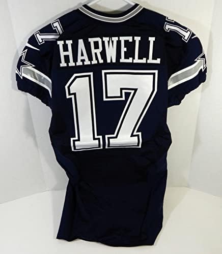 2014 Dallas Cowboys Nick Harwell 17 Jogo emitido Navy Jersey 40 DP15559 - Jerseys de Jerseys usados ​​da NFL não assinada