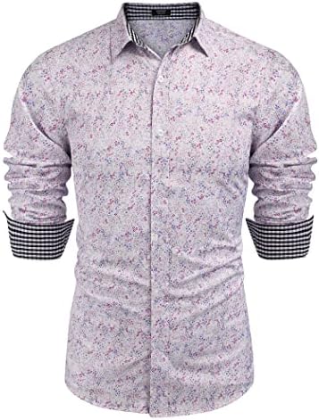 Camisa de vestido floral masculino de coofanda