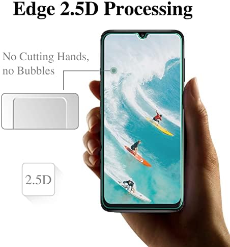 Protetor de tela Pokolan [3-PACK] para o vidro temperado da Samsung Galaxy A12, livre de bolhas, dureza 9H, anti-scratch, HD Clear,