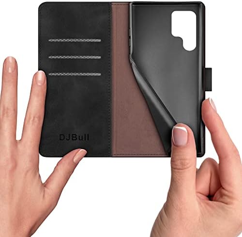 Djbull Samsung Galaxy S22 Caixa de carteira Ultra 5G com 【Bloqueio de RFID】 Titular do cartão de crédito PU, capa à prova de