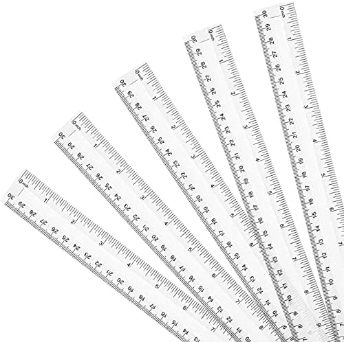 20 peças 12 polegadas governantes transparentes governantes plásticos réguas retas prováveis ​​para crianças suprimentos matemáticos