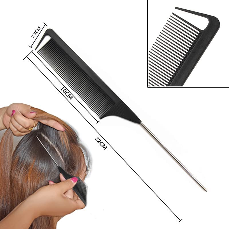 Definir o conjunto de escovas de cabelo, pincel de detangler com escova de borda, pente de rabo de rato, conjunto de pente de corte