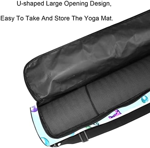Ratgdn Yoga Mat Bag, Bubbles Wellyfish e Starfish Exercício de ioga transportadora de tapete full-zip yoga tape