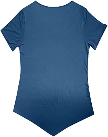 Camisetas de manga curta nokmopo para mulheres de moda de moda redonda de cola curta de manga curta