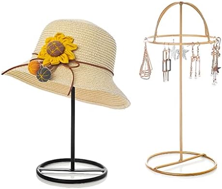 Jahh Wreatht Iron Hat Exibir suporte de chapéu doméstico Exibição de rack de suporte Brincos de colar exibição de jóias de