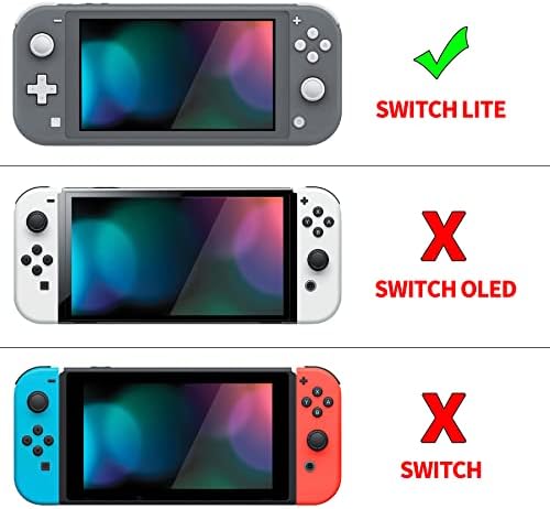 Caso de transporte fofo rosa de Playvital Extremerado para Nintendo Switch Lite, Grip Grip + Candy Rainbow Unicorn