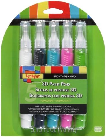 Rabiscos 27793 Dimensional Bright Fabric Pintura Pen, 5 pacote