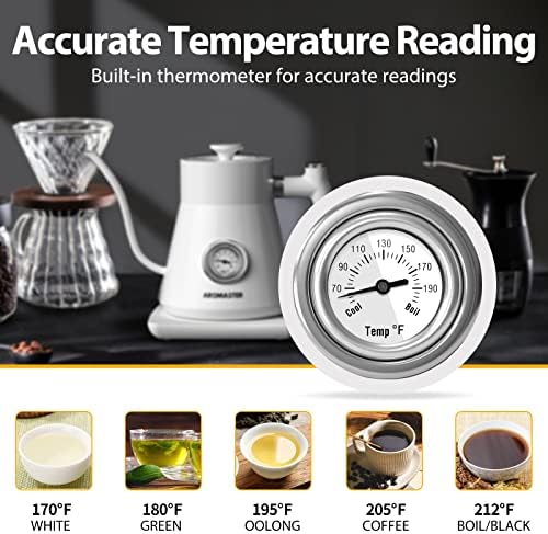 Chaleira aromaster ganso, chaleira elétrica pescoço, café e chá e despeje sobre chaleira, aquecimento rápido de 1200 watts