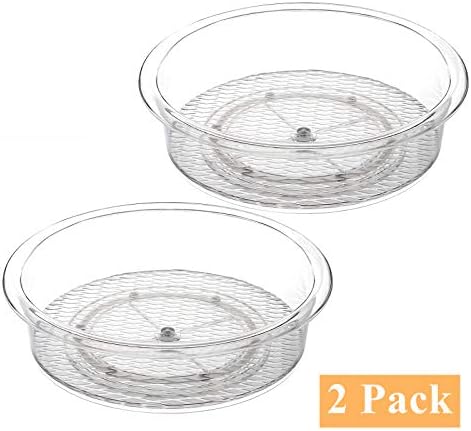 YOPAY 2 Pacote de plástico Plastic Lazy Susan Recipiente de armazenamento de alimentos Susan, organizador giratória rotativo de 10