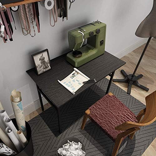 DLANDHOME 39,4 polegadas Small Computer Desk for Home Office Dobring Table Table para espaços pequenos Tabela de estudo Mesa de laptop sem montagem necessária preto dnd-ac5cb-100