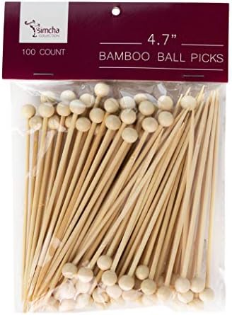 Picks de bambu - 4,7 | Coleção Simcha | End End | 100 PCs.