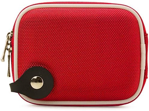 Cubo de tampa esbelta durável de nylon vermelho estojo de transporte com bolso de malha para tamanhos compactos ajustados