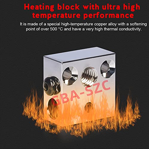 GBA-SZC CR10 Atualizado bloco de aquecedor de cobre de alta temperatura com meia de silicone para CR-10 Ender 3/ender 3 v2/ender 3 pro/ender 5/pro Cr-10/CR-10S/CR-10 S4, S5, MK8, MK9 HOTEND.