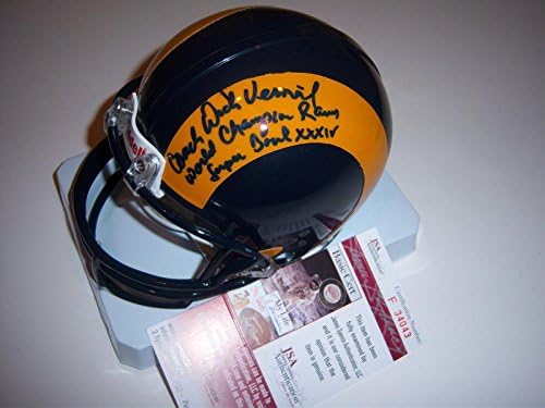 Dick Vermeil St.Louis Rams SB Champs JSA/CoA Mini capacete assinado - Mini capacetes autografados da NFL
