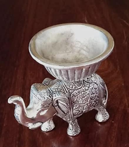 Crafting with Love Um lindo elefante de prata alemão com tigela/ lanches tigela/ frutas secas tigela/ suporte de luz de chá, tamanho: