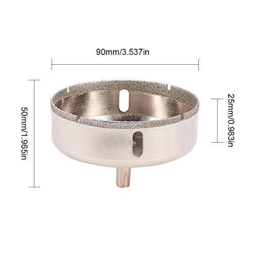 Utoolmart 1pcs 90mm/3,51 polegadas Diamante Brill Bit Hole para ladrilho Fibro de fibra de granito de vidro de vidro