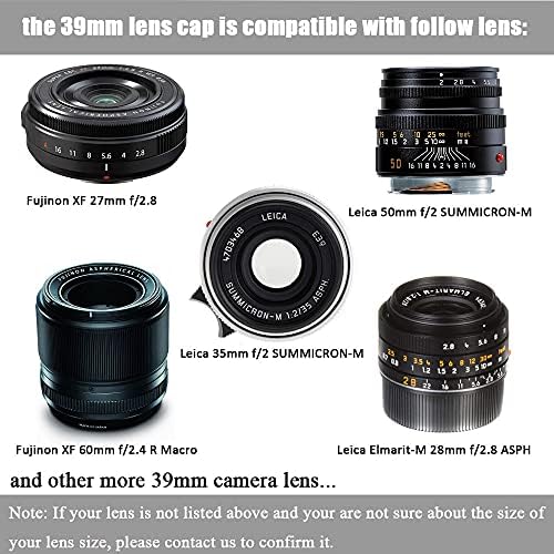 Tampa de lente de 39 mm para Leica Elmarit-M 28mm f/2.8 ASPH, Fire Rock 39mm lente lateral lateral para fujinon xf 27mm f/2.8 r wr lente-2packs