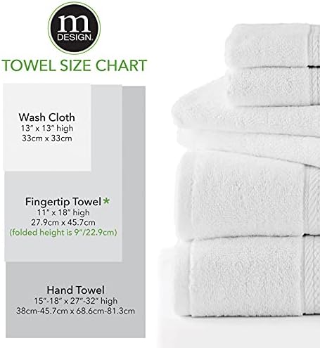 MDESIGN Modern decorativo Modern Metal Pedaço Towel Stand Stand Para bancadas de vaidade do banheiro para exibir e armazenar pequenas toalhas ou panos - de 2 lados - preto