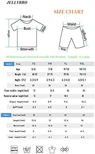 Jellybro Boy's Football Shirts com traje de equipamento de proteção para crianças para crianças para basquete, futebol