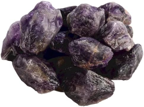 Anjiucc 1 lb ametista natural rude de pedra crua reiki cristais de cura para cura, meditação, equilíbrio de chakra