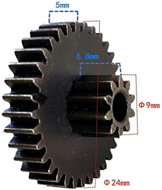 Engrenagem de metal zhengguifang zgf-br 10t-33t 4mm Redução variável de furo 0,75m+0,7m de engrenagens duplas