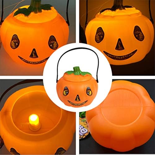 Yardwe 2pcs Halloween Pumpkin Candy Bucket | Mini Halloween Candy Delder, Crianças Brisão ou tratam o porta -balcões de abóbora para
