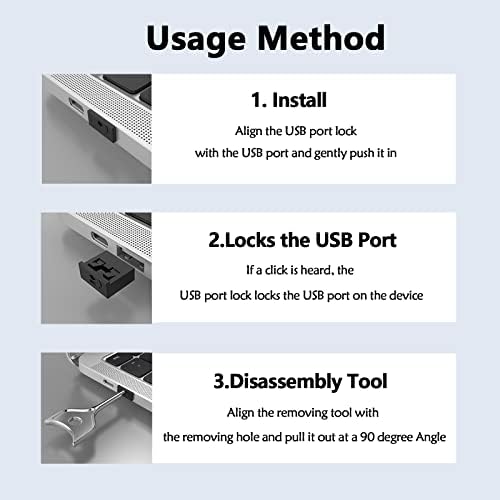 Bloqueador de porta USB com 1 chave e 20 bloqueio USB, proteja a segurança da informação, removível USB 2.0/3.0 Plugue da porta