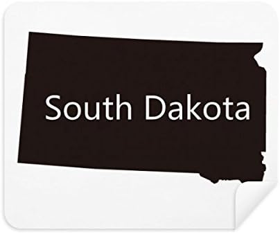 Dakota do Sul USA Mapa de contorno Limpeza de pano Clearner 2pcs Camurça tecido