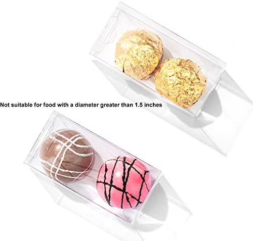 Slshepack 45 pacote 3 1/8 x 1½ x 1½ Caixas de trufa clara de plástico embalagem 2 caixas de chocolate Favor de casamentos
