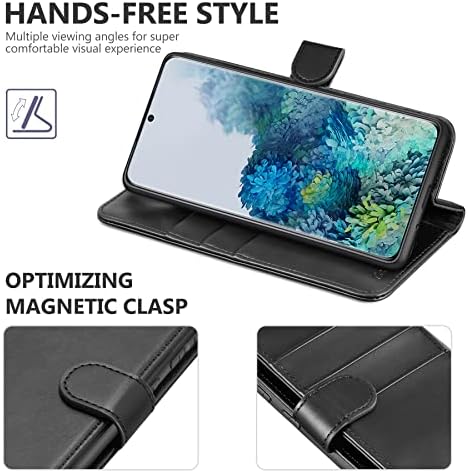 Tucch Galaxy S20 FE Caso de carteira com [Caso interior à prova de choque TPU] Folio Kickstand [RFID Blocking] Slot de cartão, Magnetic