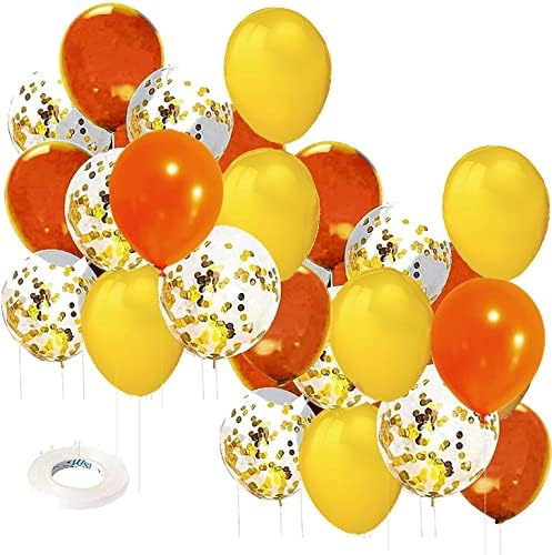 Balões de ouro de ouro laranja/decorações de graduação laranja 2023 30pcs Para festas de aniversário de outono Mulheres/outono Decorações de chuveiro/outono Balões/Orange Fall Party Decorações/Ação de Graças