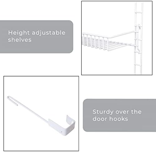 Design inteligente sobre a porta Organizador de despensa ajustável rack com 6 prateleiras ajustáveis ​​- metal de aço -