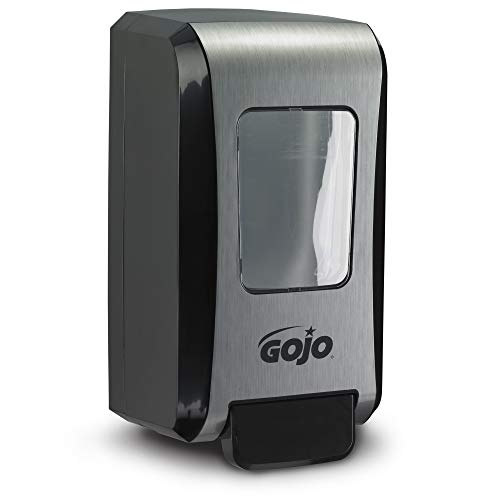 GOJO FMX-20 Dispensador de sabão de espuma de estilo pushle, preto/cromo, para recargas de sabão FMX-20 de 2000 ml