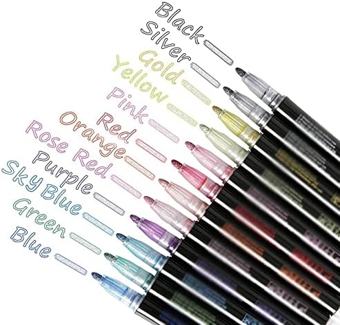 Walnuta Color Linhas duplas de contorno marcador de tinta colorido Defina o contorno Marcadores metálicos para scrapbooking