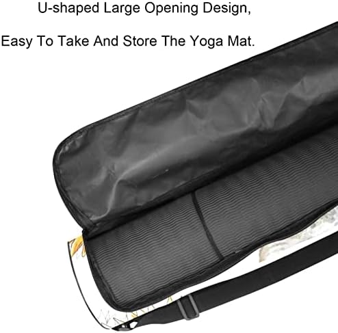 Girassol e elefante Yoga Mat Bags Full-Zip Yoga Carry Bag para homens, Exercício de ioga transportadora com cinta ajustável