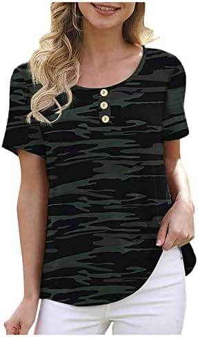 Camisetas de tecnologia seca Mulheres mulheres casuais não posicionando botões de manga curta de pescoço para mulheres para mulheres