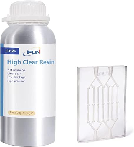 IFUN High Clear Resina 3D Impressora 405nm Resina de fotopolímero de cura UV para LCD DLP 3D Impressão 500G