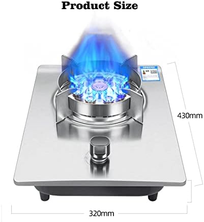 Fogão a gás fogão, 7,2kw Cavidade alta suportes de panela de ferro fundido, queimador de aço inoxidável para fogão a gás portátil, queimador de aço inoxidável