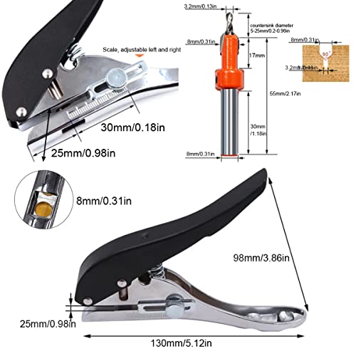 Punto de orifício único 5/16 polegadas-8mm Poncelador de orifício pesado Puncador de papel portátil Hand reten Long Hole Punch para cartões de papel papelão plástico