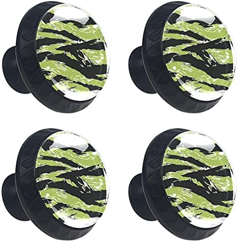 Botões de gaveta para meninos camuflados de cômoda militar verde botões infantis gabinete de vidro de cristal botões de 4pcs imprimem botões redondos berçários botões decorativos multicolor