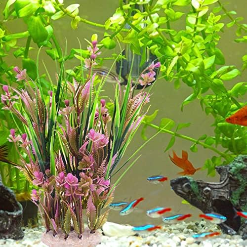 Plantas de aquário artificial de shuwinxun decoração decoração de peixes planta grama ornamento subaquático visualizando as tartarugas