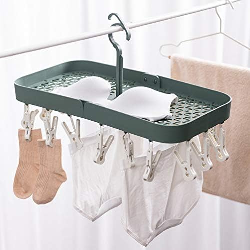 Cabilock plástico clipe dobrável e gotejamento roupas de secagem rack com 24 prendedores de roupa para secar meias de toalha Roupas